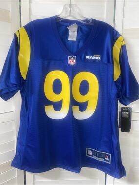 NWT NFL Pro Line Aaron Donald Los Angeles Rams Mens Game Jersey – Royal Sz Large